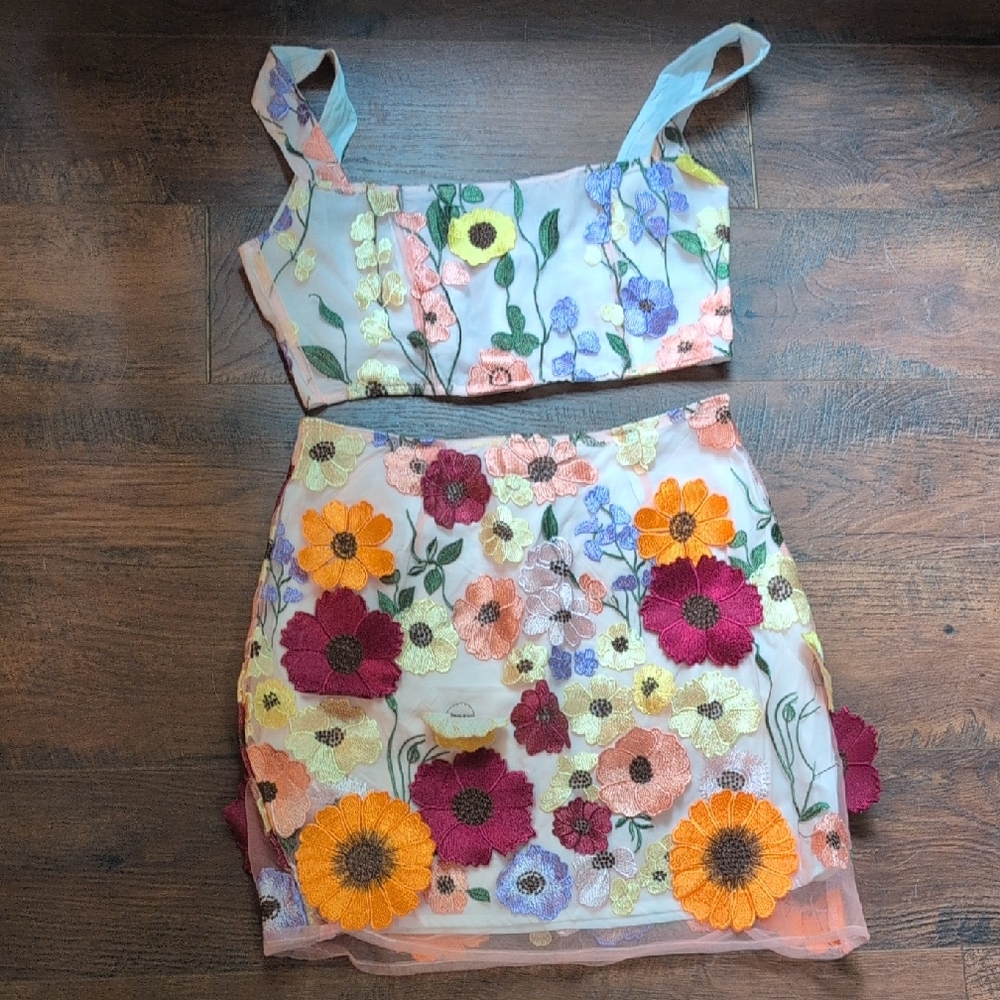 Finesse Floral Embroidered Mini Dress